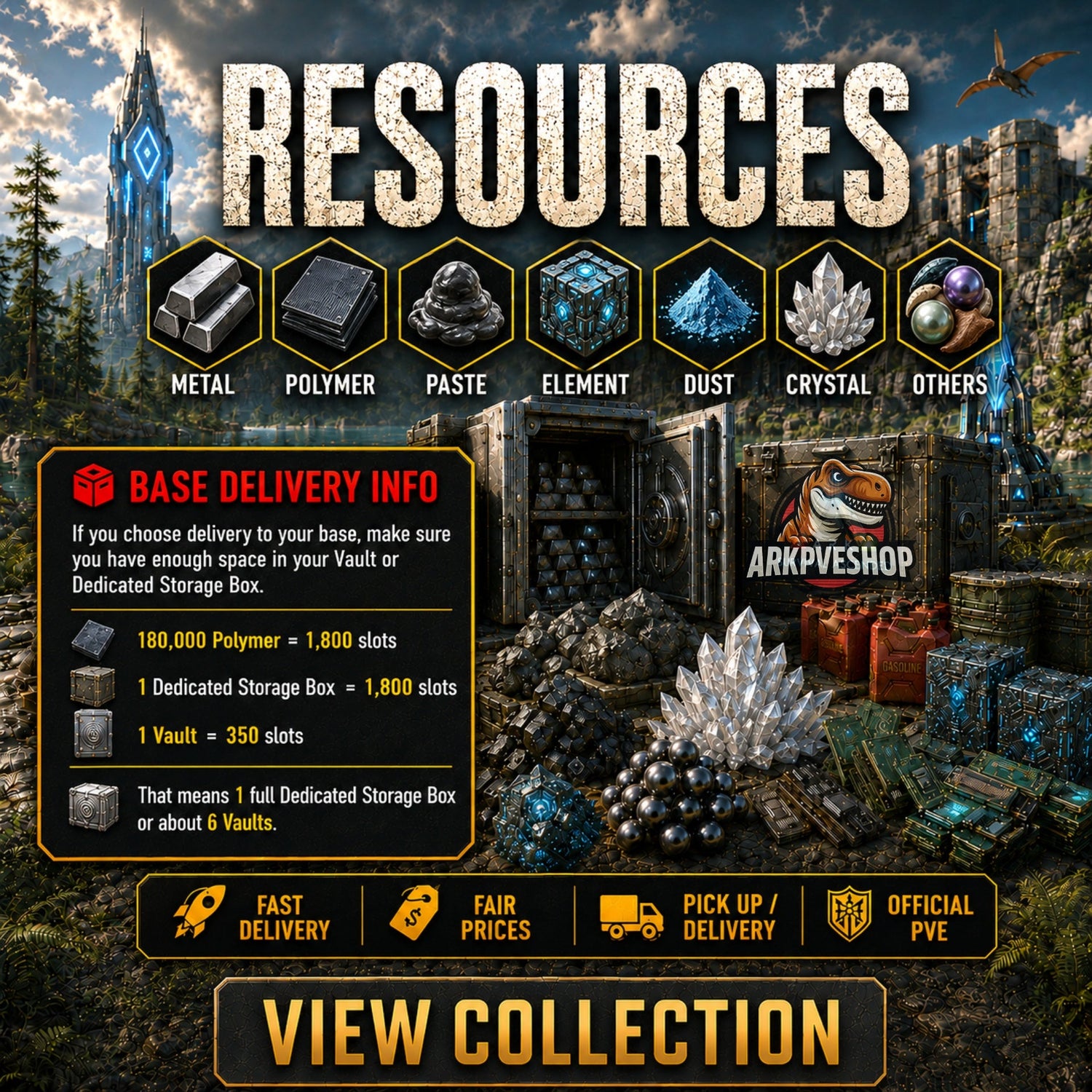 Buy Resources / Materials – Metal, Poly, Dust & more.📦