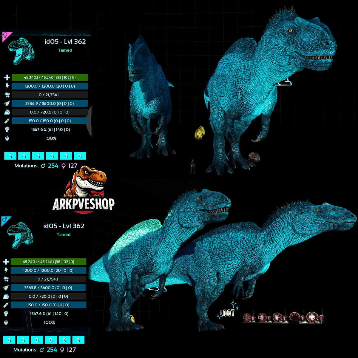 Acrocanthosaurus Acro 1567.6% Melee Damage