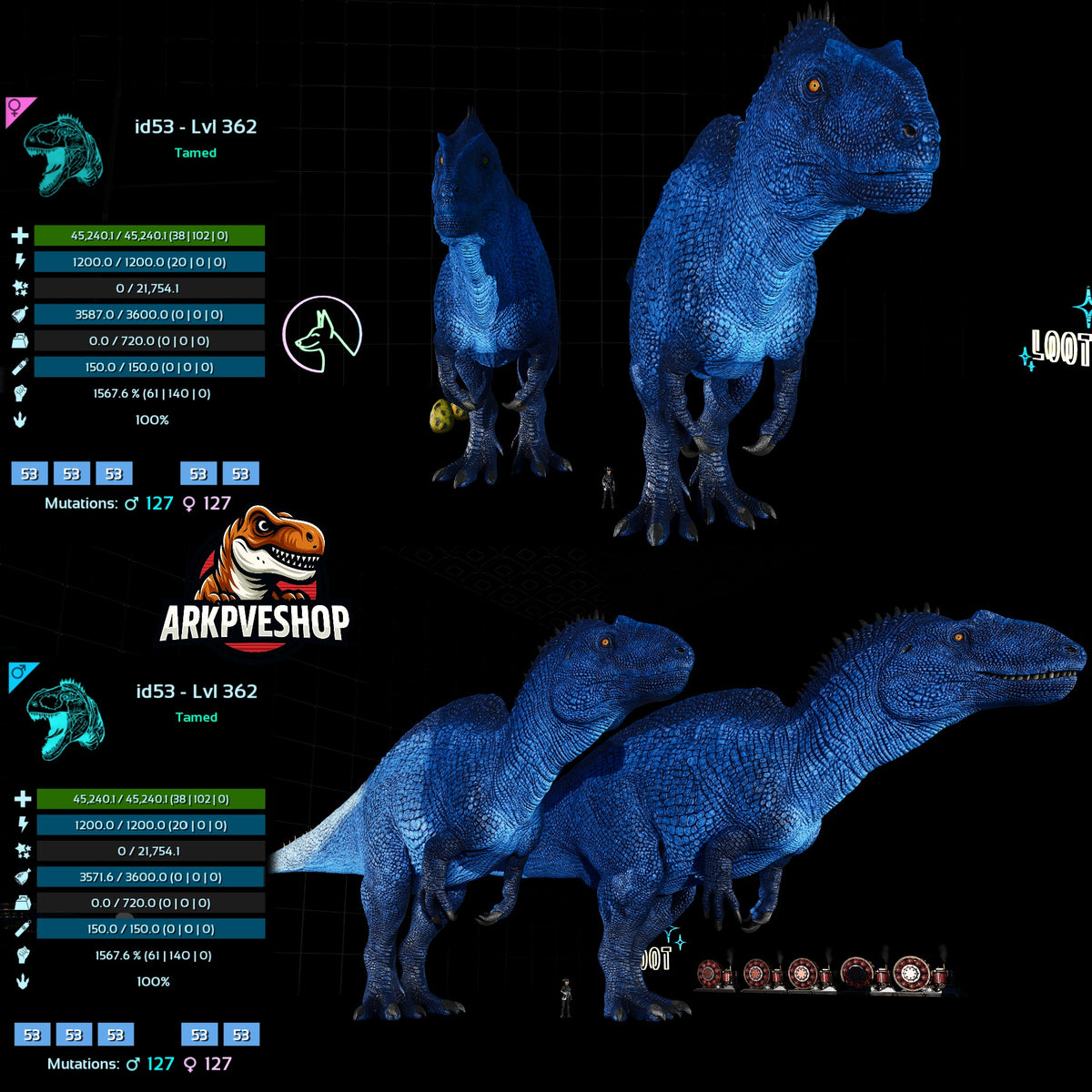 Acrocanthosaurus Acro 1567.6% Melee Damage