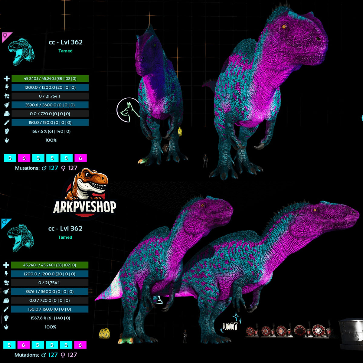 Acrocanthosaurus Acro 1567.6% Melee Damage