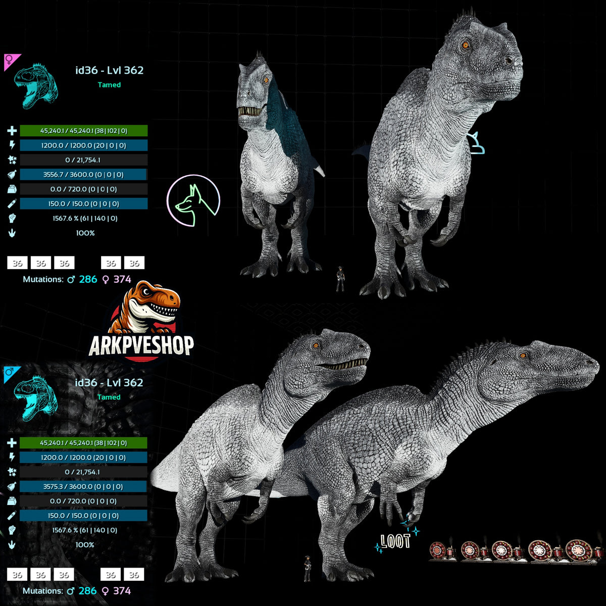 Acrocanthosaurus Acro 1567.6% Melee Damage