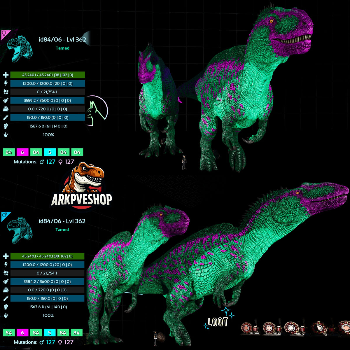 Acrocanthosaurus Acro 1567.6% Melee Damage