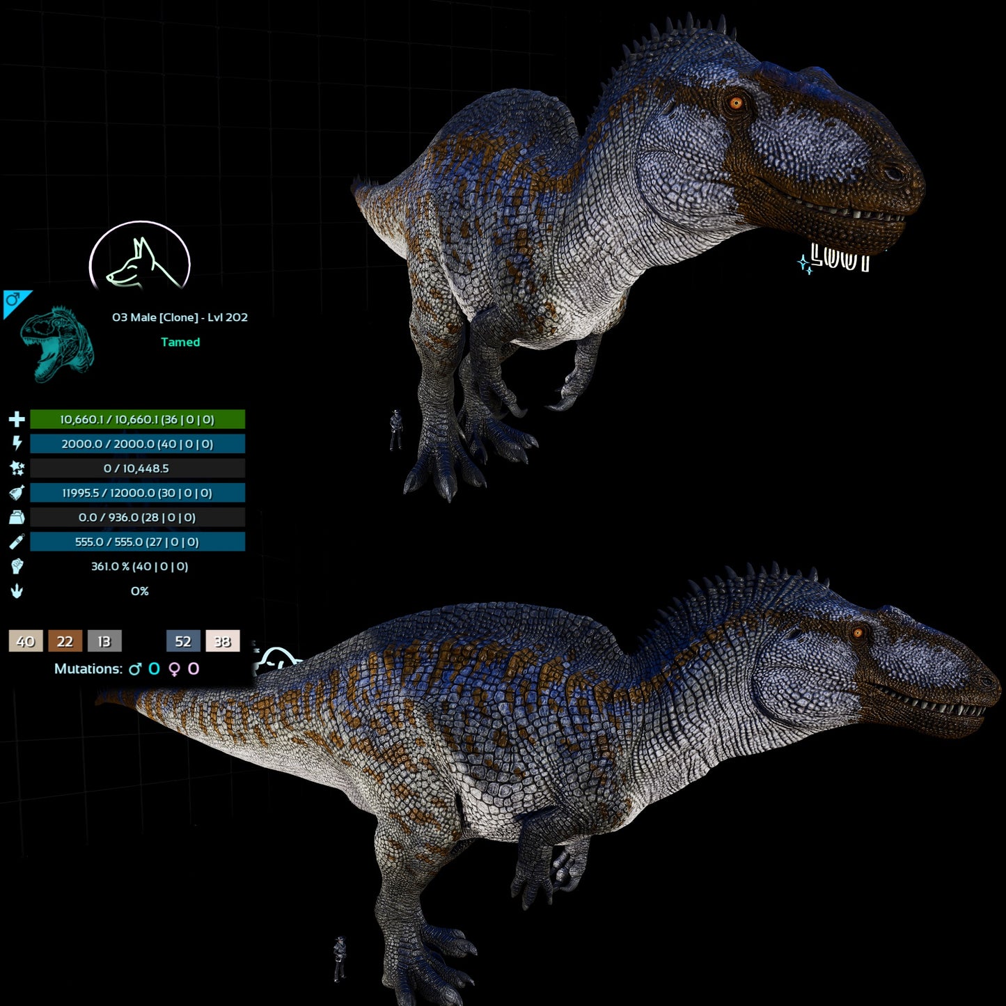 Acro Acrocanthosaurus Clone High&Low Lvl