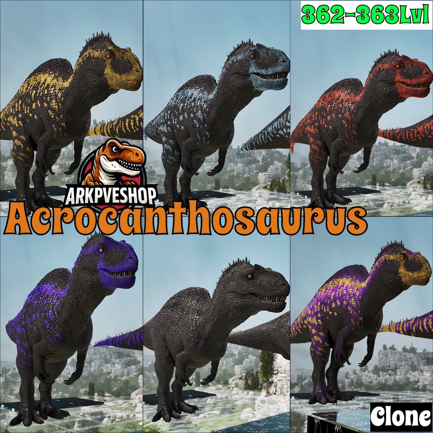 Acro Acrocanthosaurus 362-363Lvl Clone