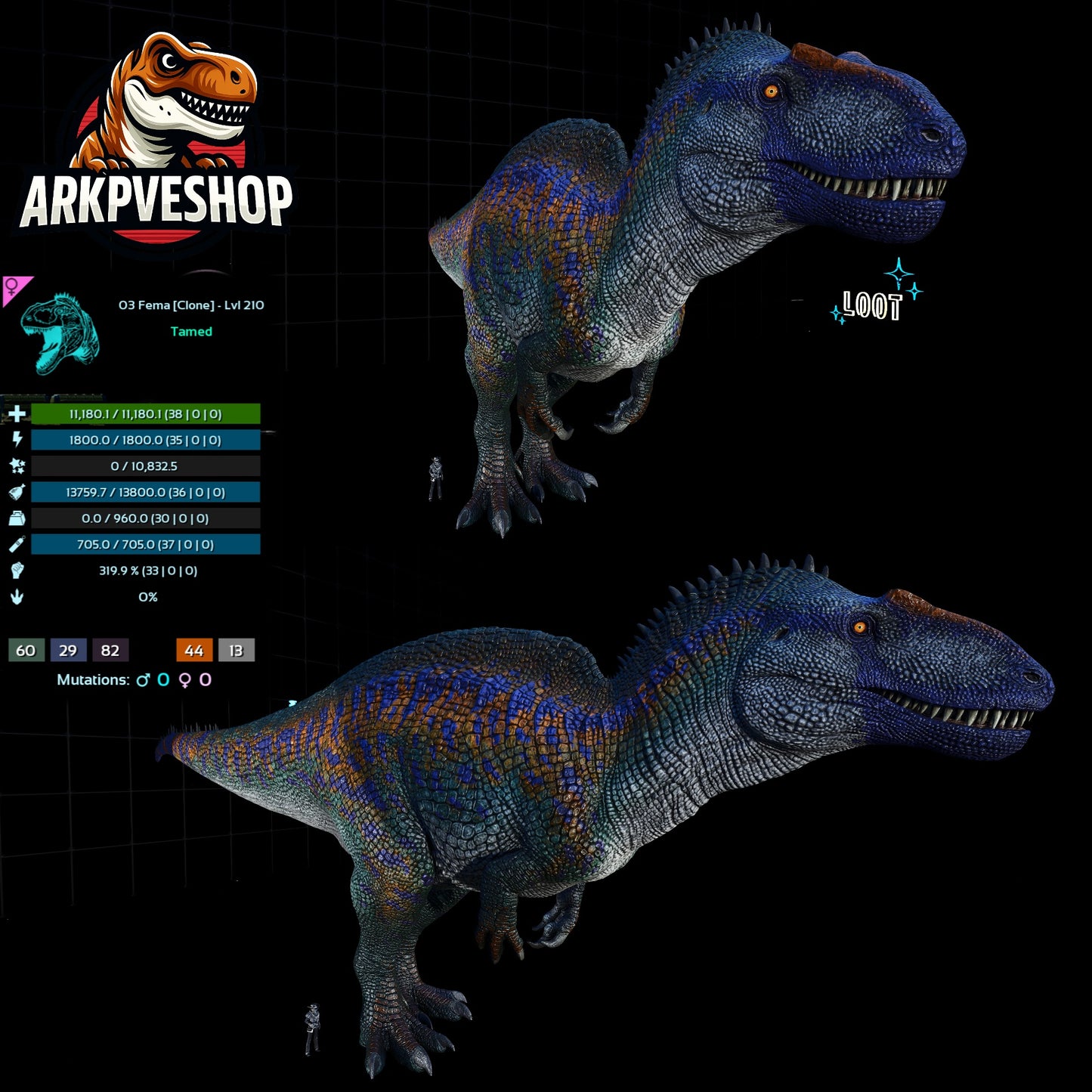 Acro Acrocanthosaurus Clone High&Low Lvl
