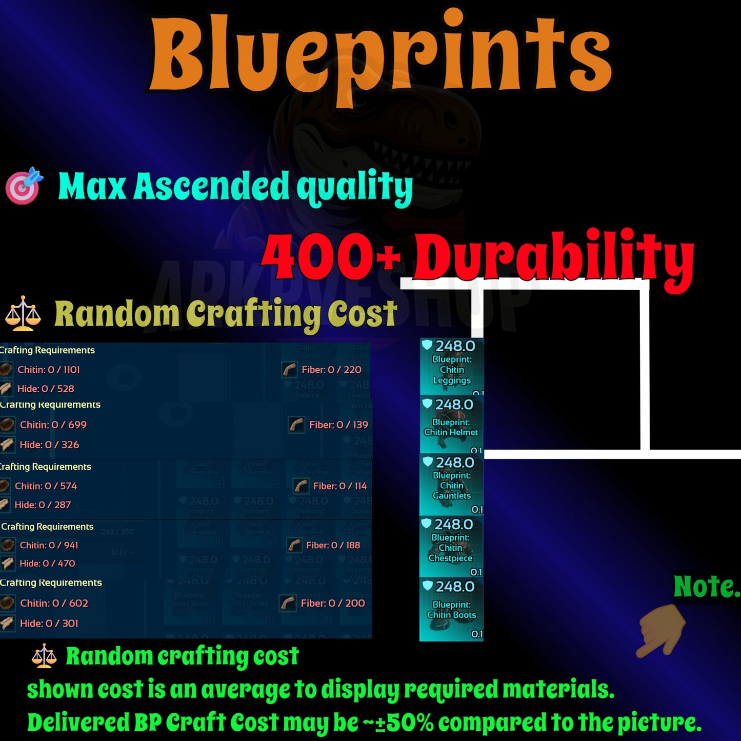 Blueprint s Bp Armour / Guns / Saddles