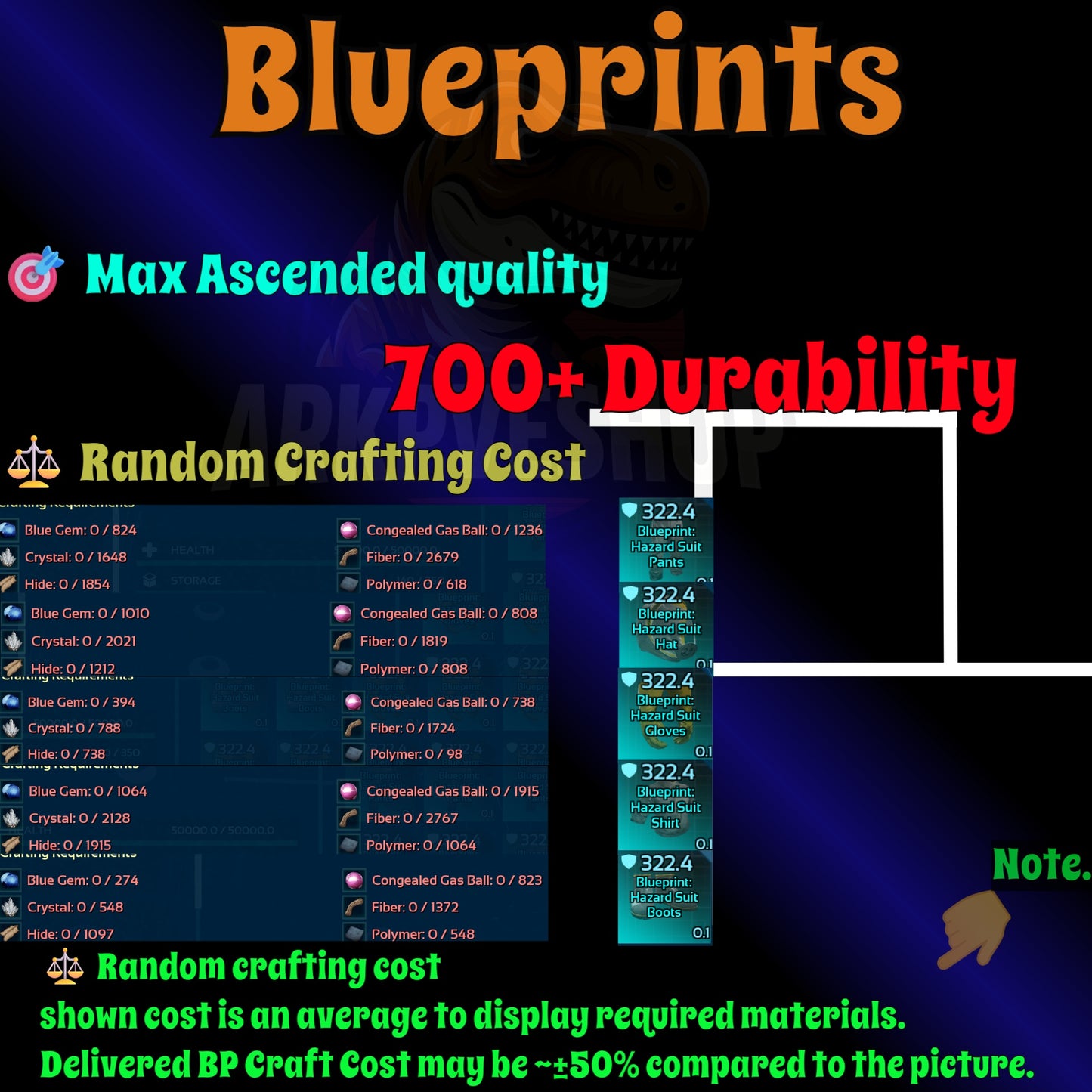 Blueprint s Bp Armour / Guns / Saddles