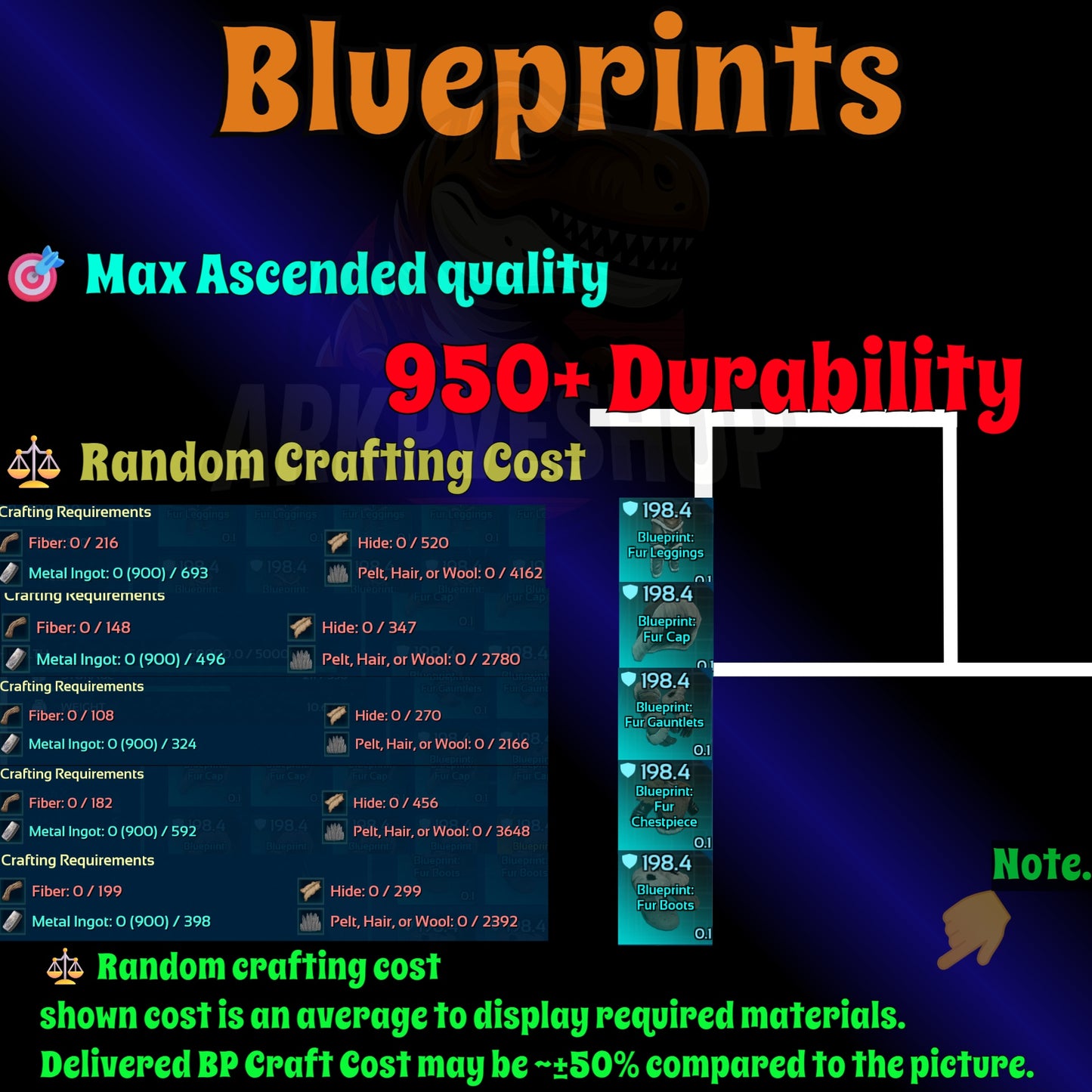Blueprint s Bp Armour / Guns / Saddles