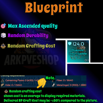 Blueprint s Bp Armour / Guns / Saddles