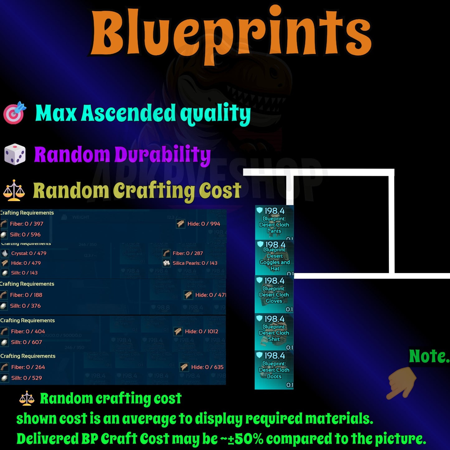 Blueprint s Bp Armour / Guns / Saddles