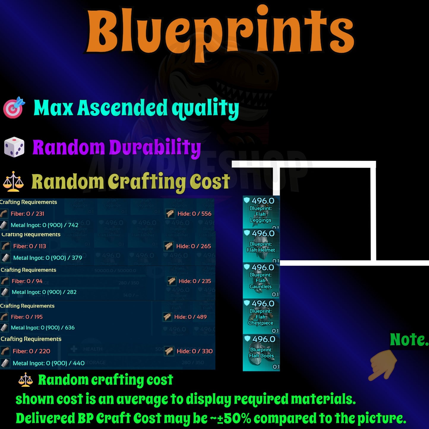 Blueprint s Bp Armour / Guns / Saddles