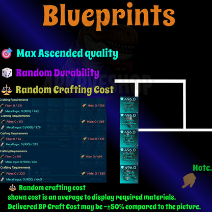 Blueprint s Bp Armour / Guns / Saddles