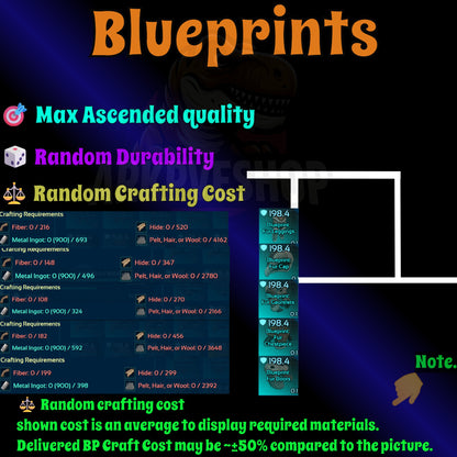 Blueprint s Bp Armour / Guns / Saddles