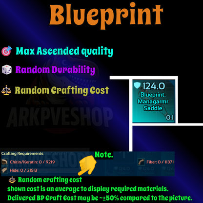 Blueprint s Bp Armour / Guns / Saddles