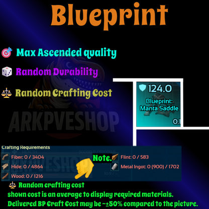 Blueprint s Bp Armour / Guns / Saddles