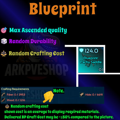 Blueprint s Bp Armour / Guns / Saddles