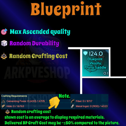 Blueprint s Bp Armour / Guns / Saddles