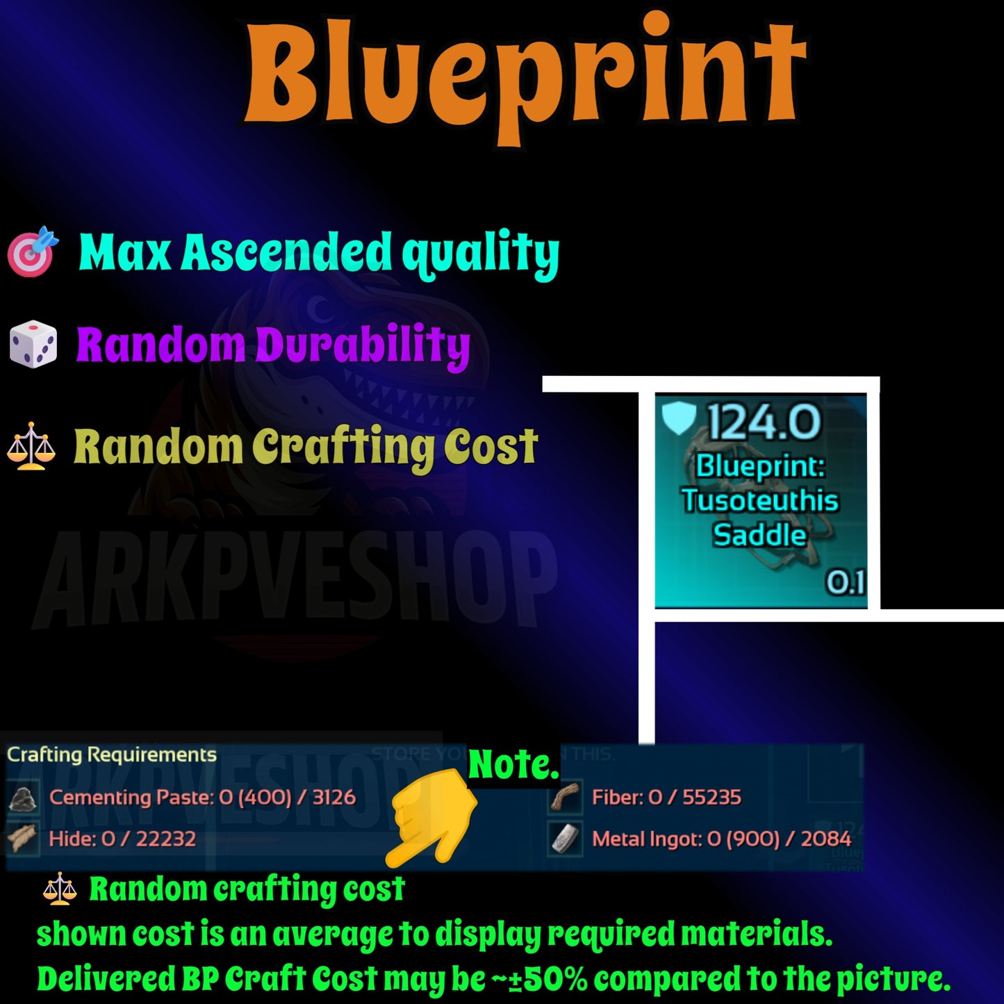 Blueprint s Bp Armour / Guns / Saddles
