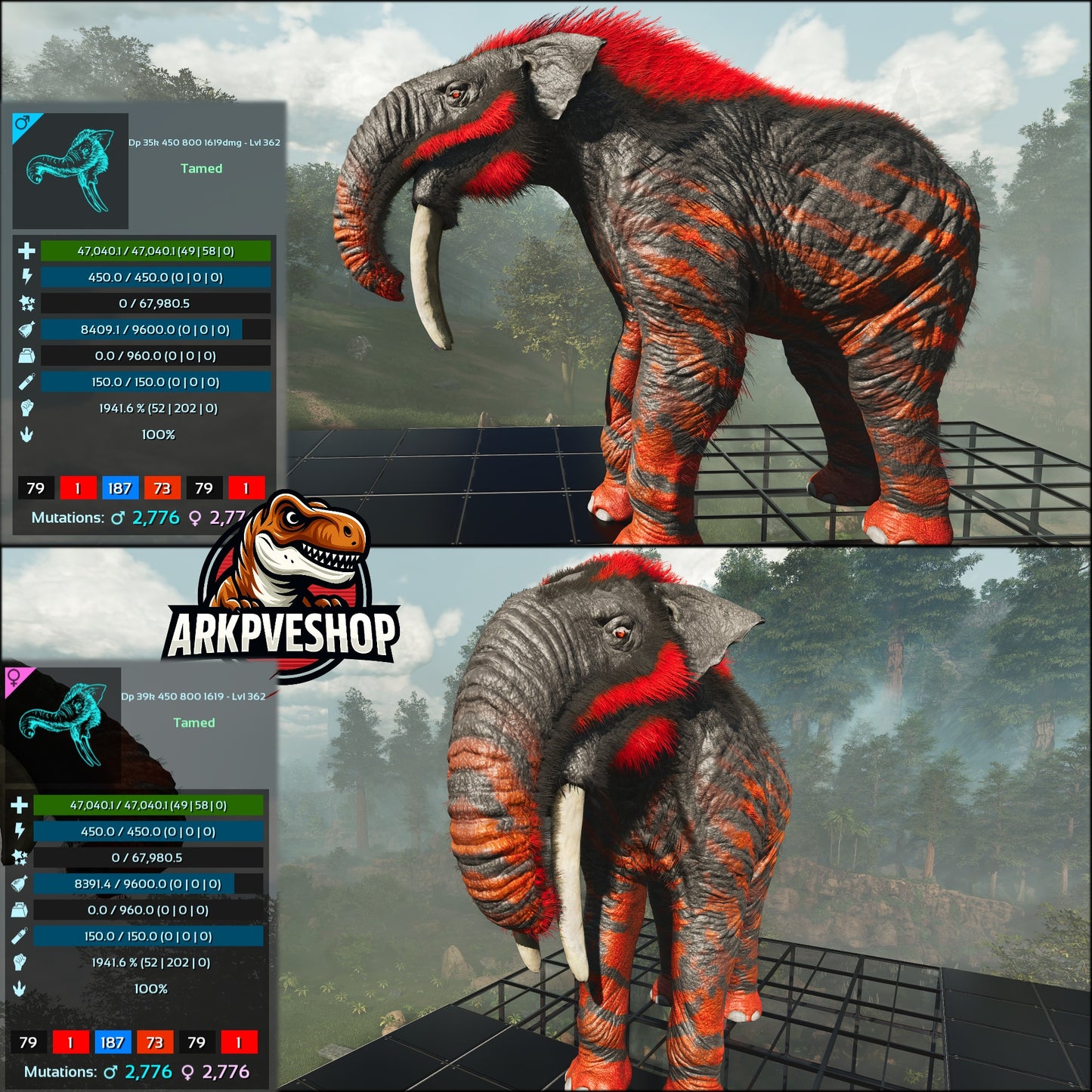 Deinotherium 1941%melee imprinted Top Stats