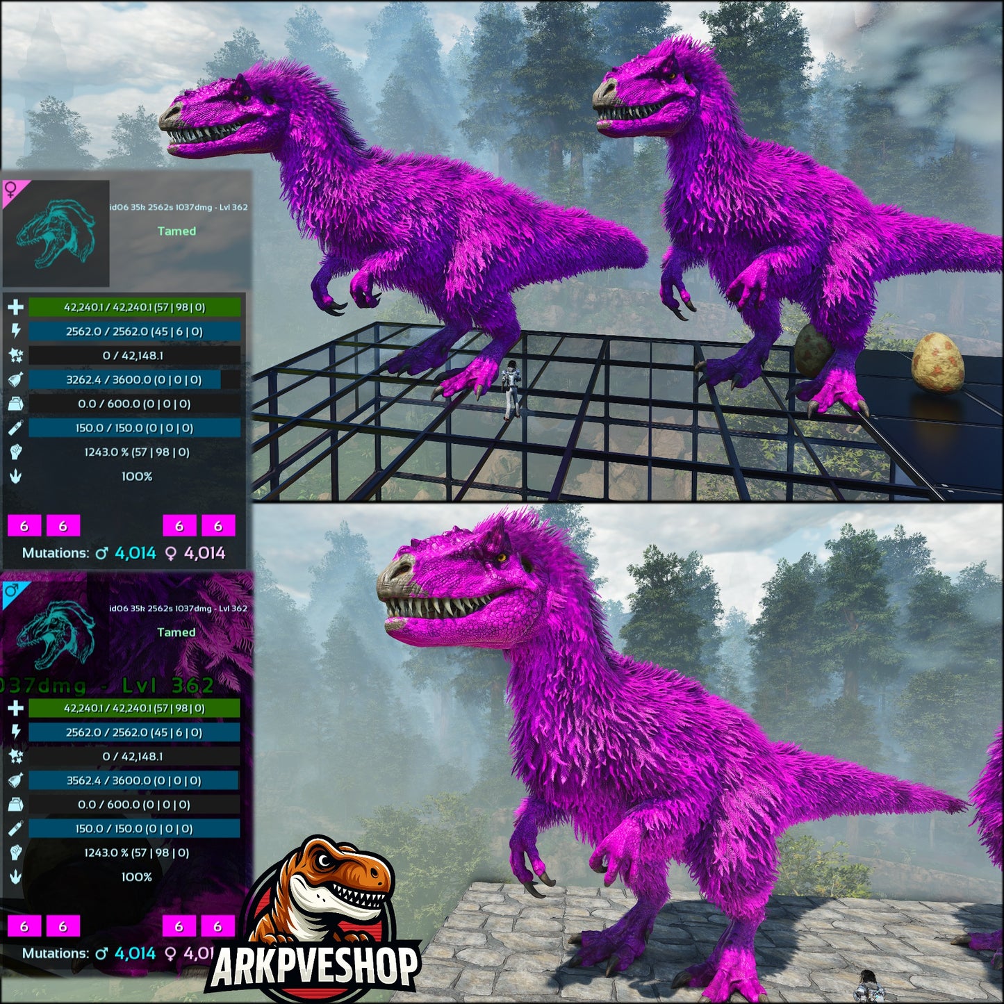 Yutyrannus 1243%Melee Ipmrinted Top Stats