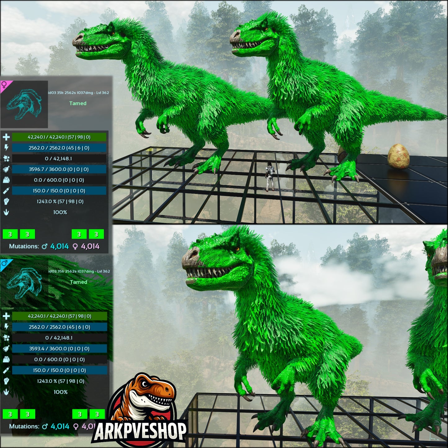 Yutyrannus 1243%Melee Ipmrinted Top Stats