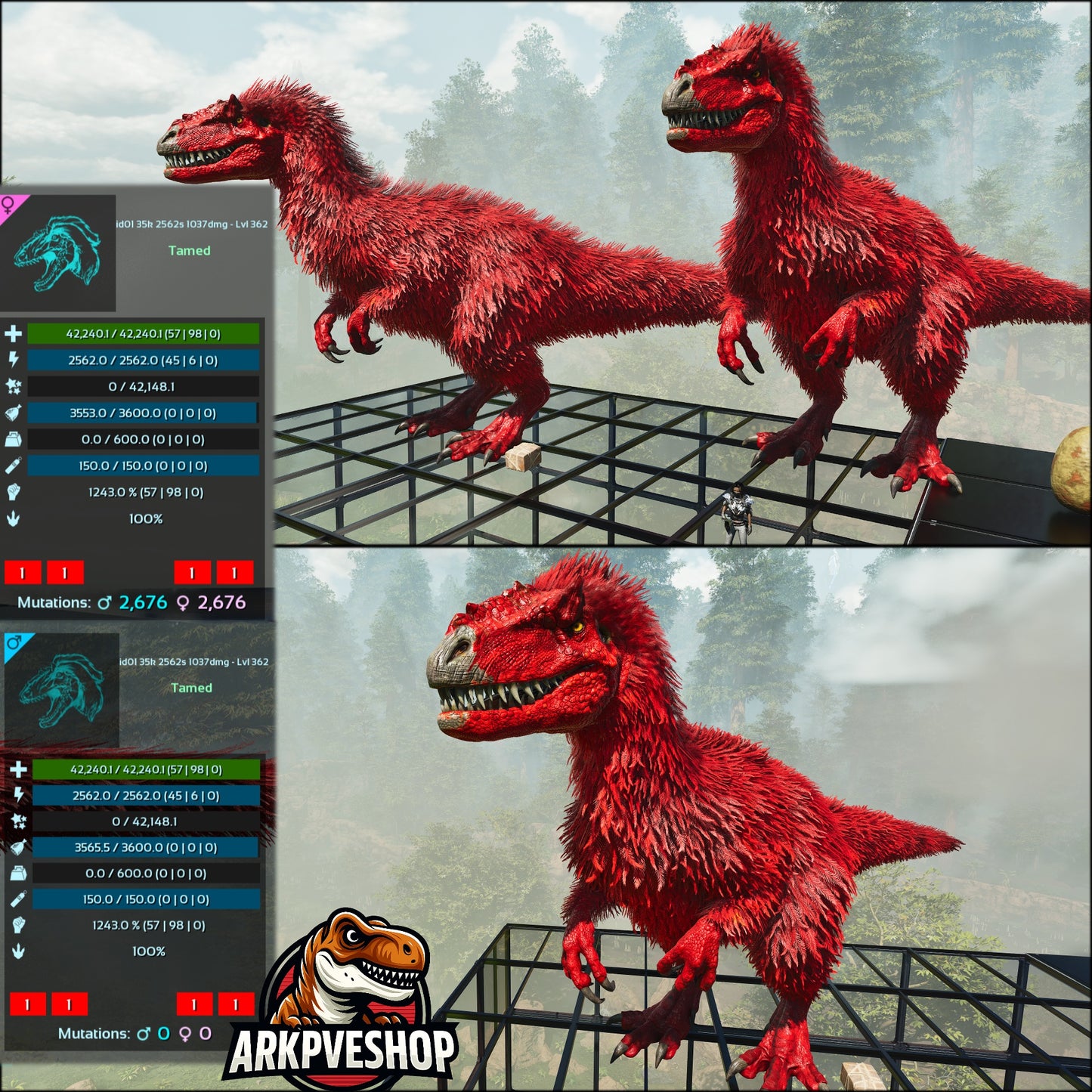 Yutyrannus 1243%Melee Ipmrinted Top Stats
