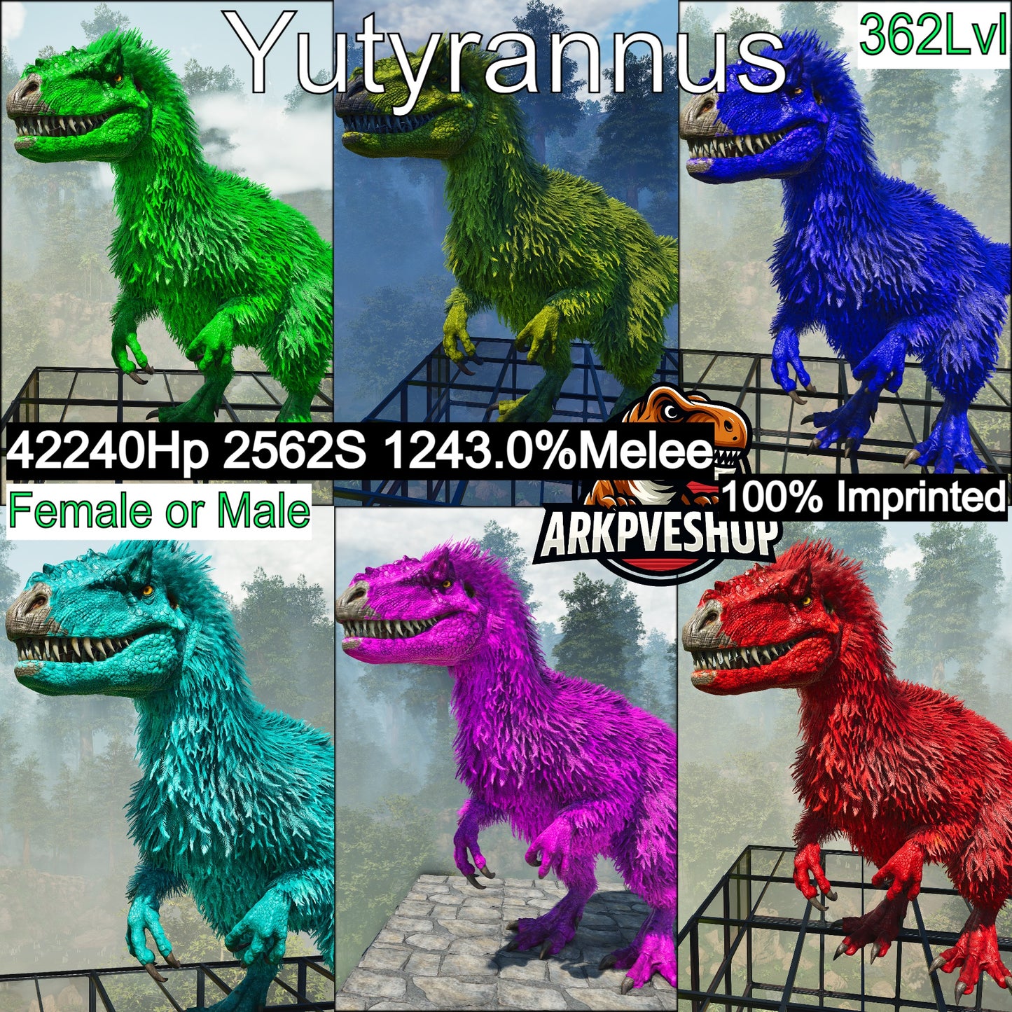 Yutyrannus 1243%Melee Ipmrinted Top Stats