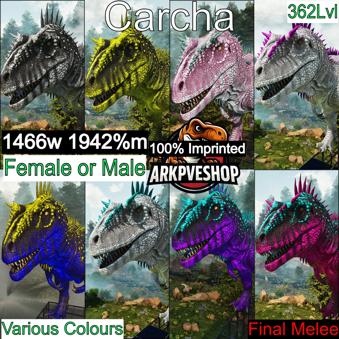 Carcharodontosaurus Carcha 1942%m Imprinted Mix Colours