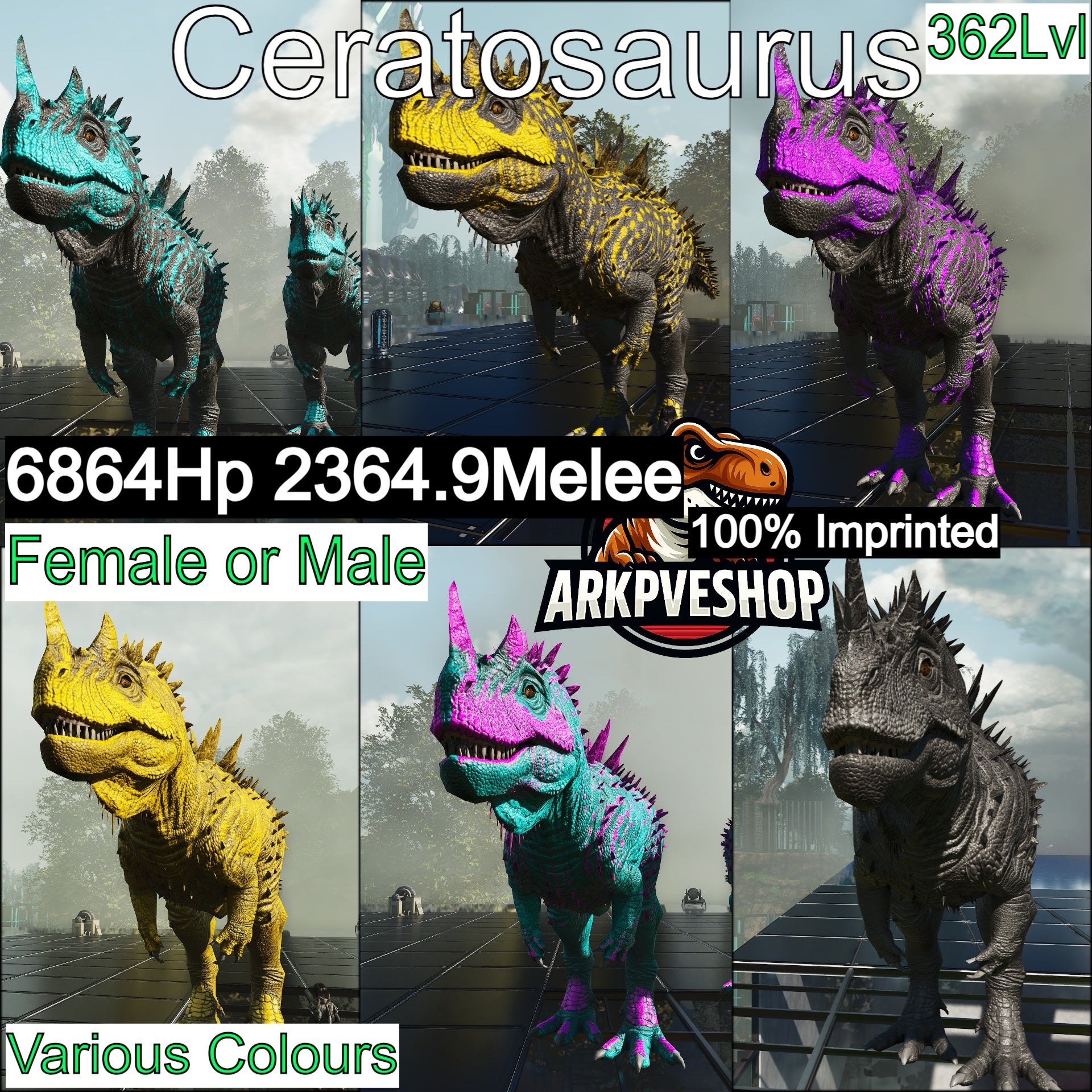 Ceratosaurus 2364% Melee Imprinted – My Ark Ascended
