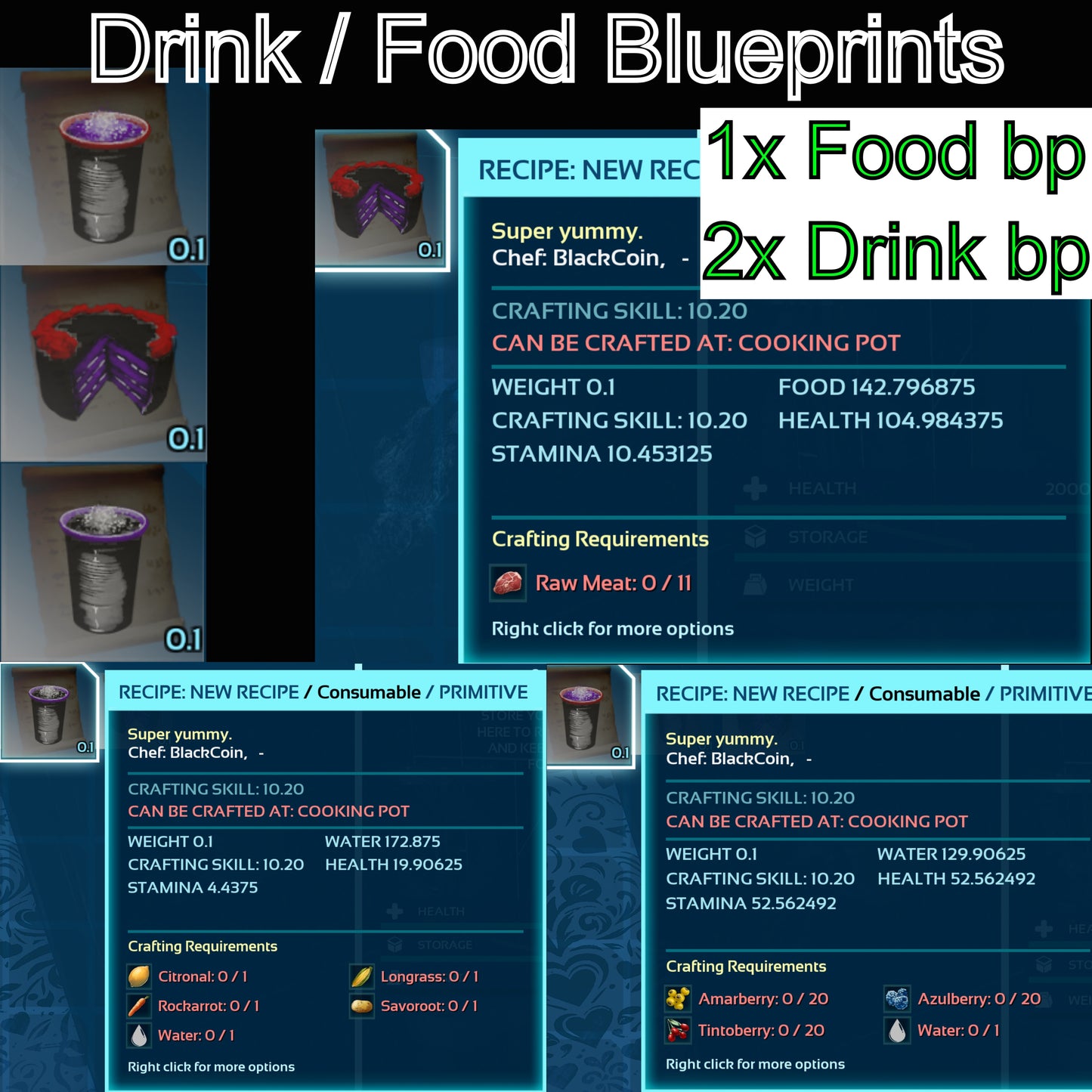 Food / Drink BluePrint s BP's