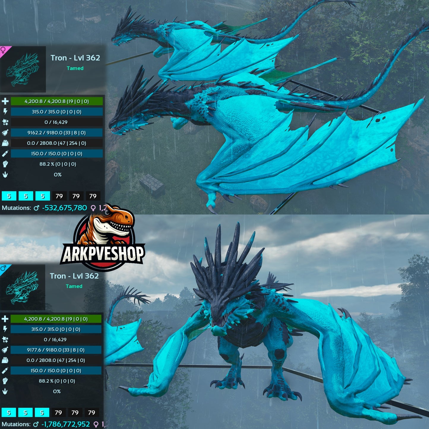 Ice Wyvern 4.200Hp 9180Food 2808.0Weight