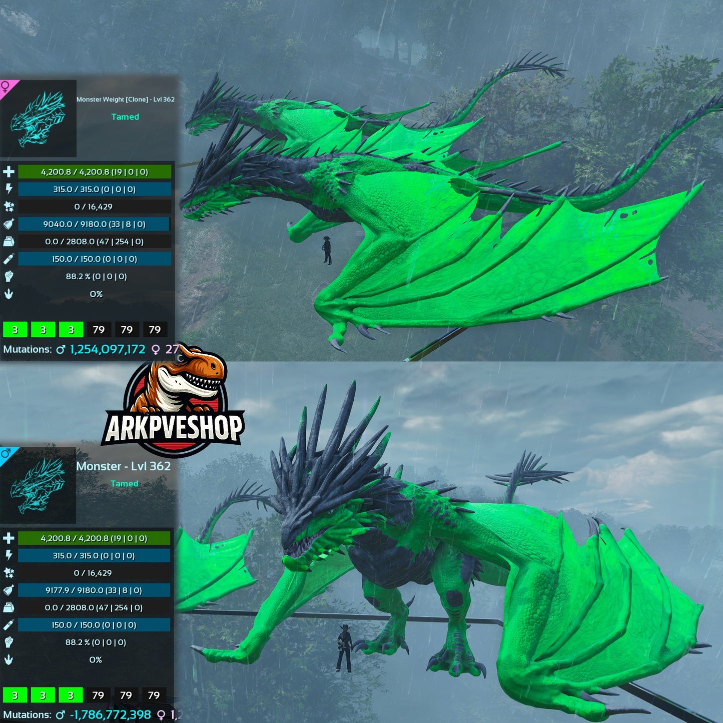 Ice Wyvern 4.200Hp 9180Food 2808.0Weight