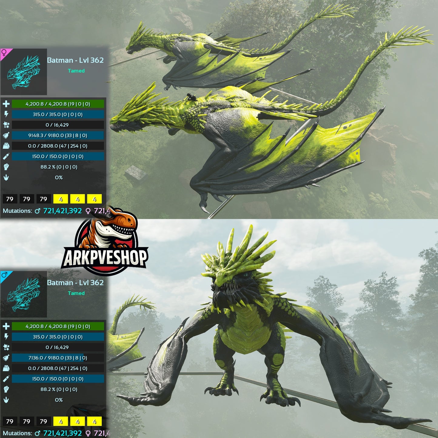 Ice Wyvern 4.200Hp 9180Food 2808.0Weight