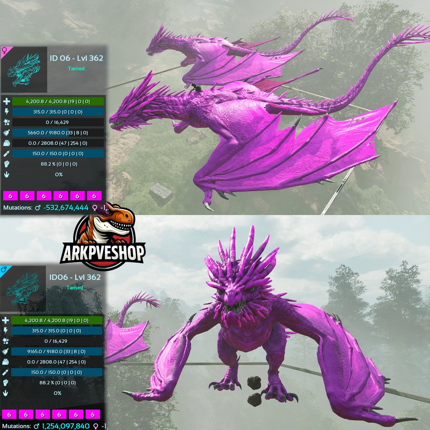 Ice Wyvern 4.200Hp 9180Food 2808.0Weight