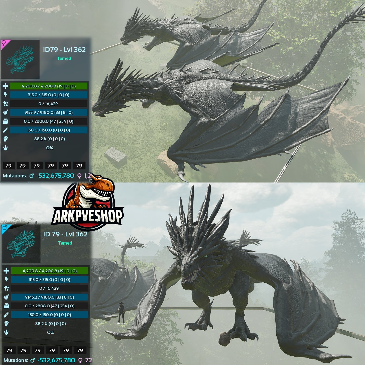 Ice Wyvern 4.200Hp 9180Food 2808.0Weight