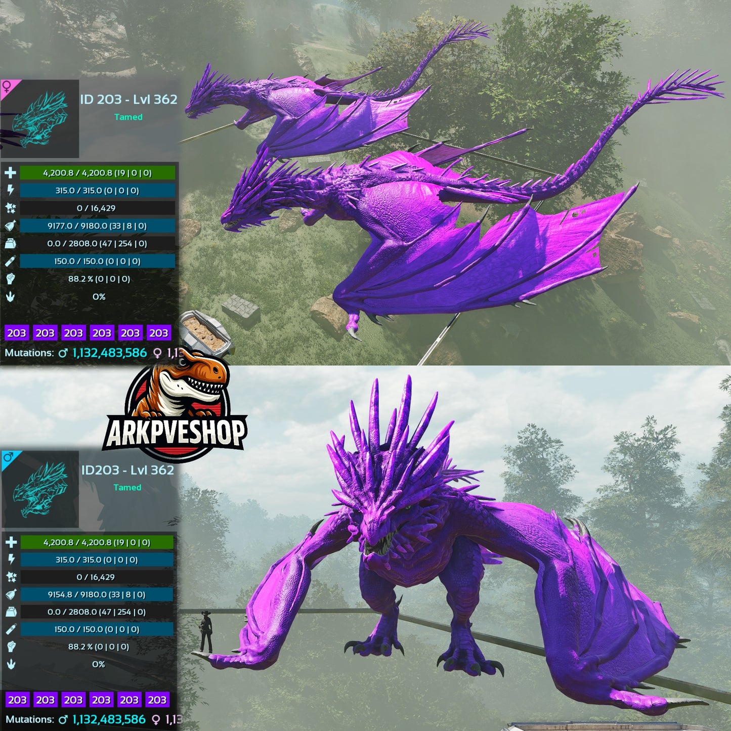 Ice Wyvern 4.200Hp 9180Food 2808.0Weight