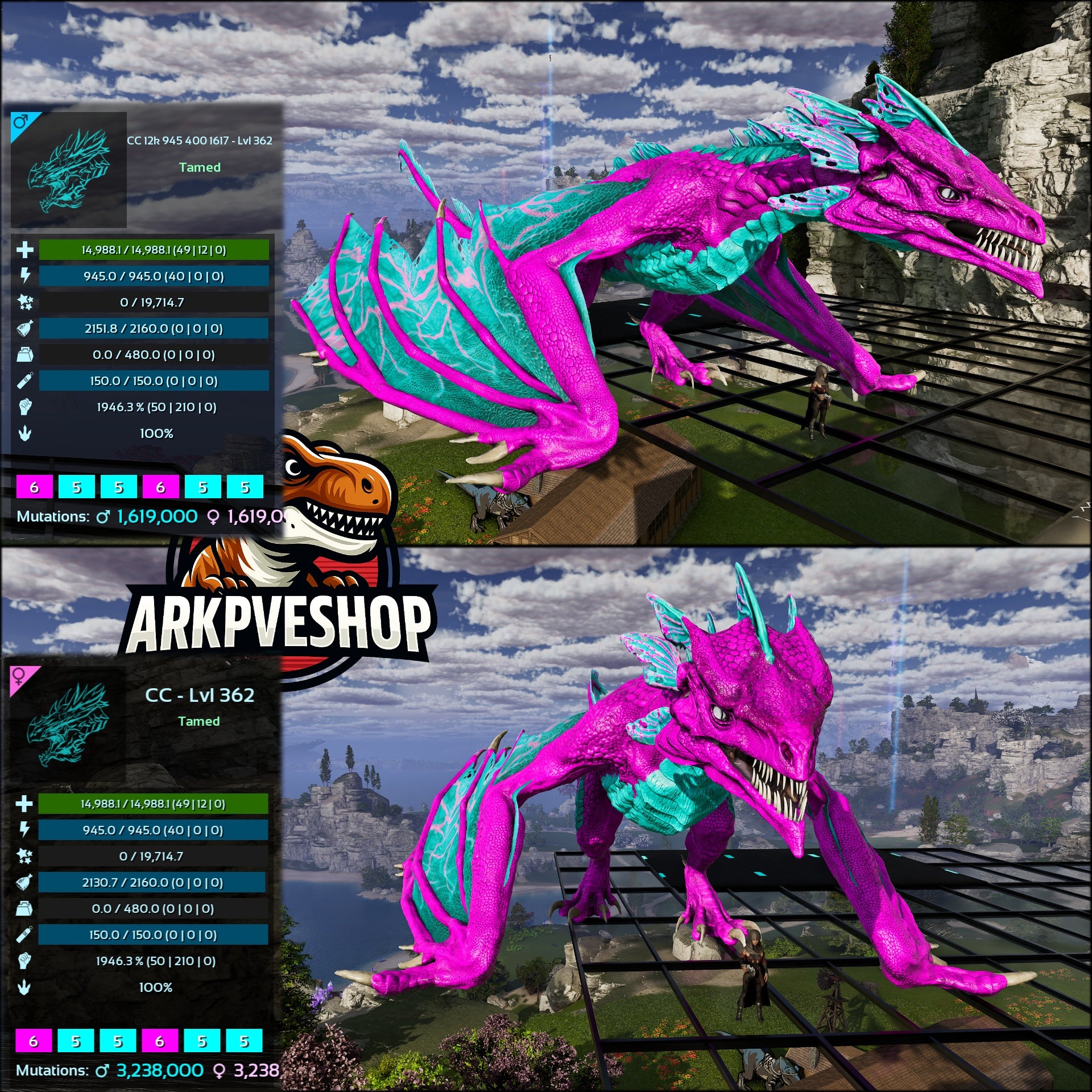 Lightning Wyvern 1946.3%melee Mix Colours Top Stats – My Ark Ascended