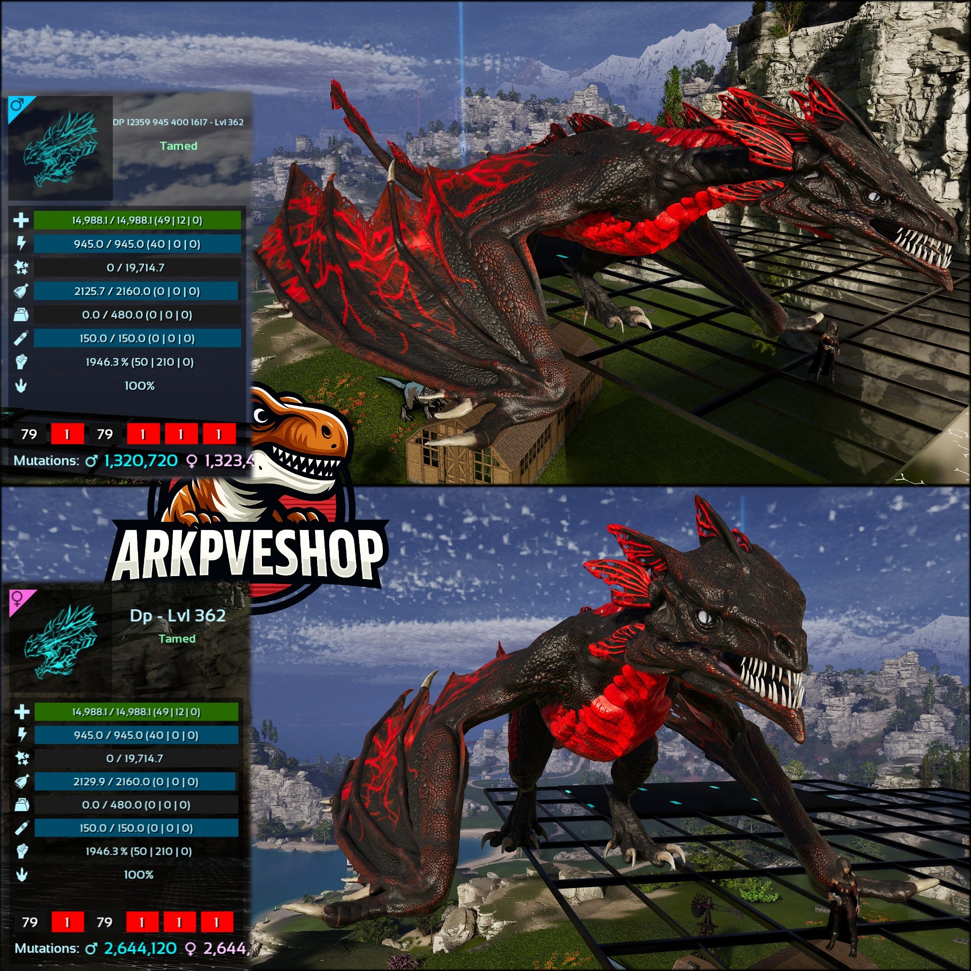 Lightning Wyvern 1946.3%melee Mix Colours Top Stats – My Ark Ascended