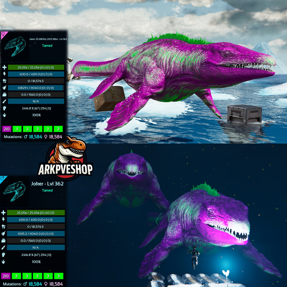 Mosasaurus 25056Hp 2416.8%melee Imprinted