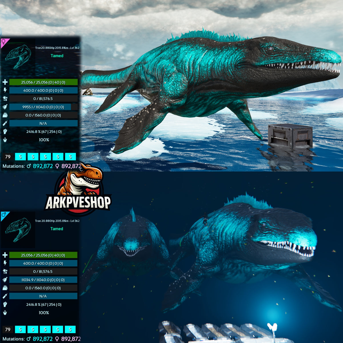 Mosasaurus 25056Hp 2416.8%melee Imprinted