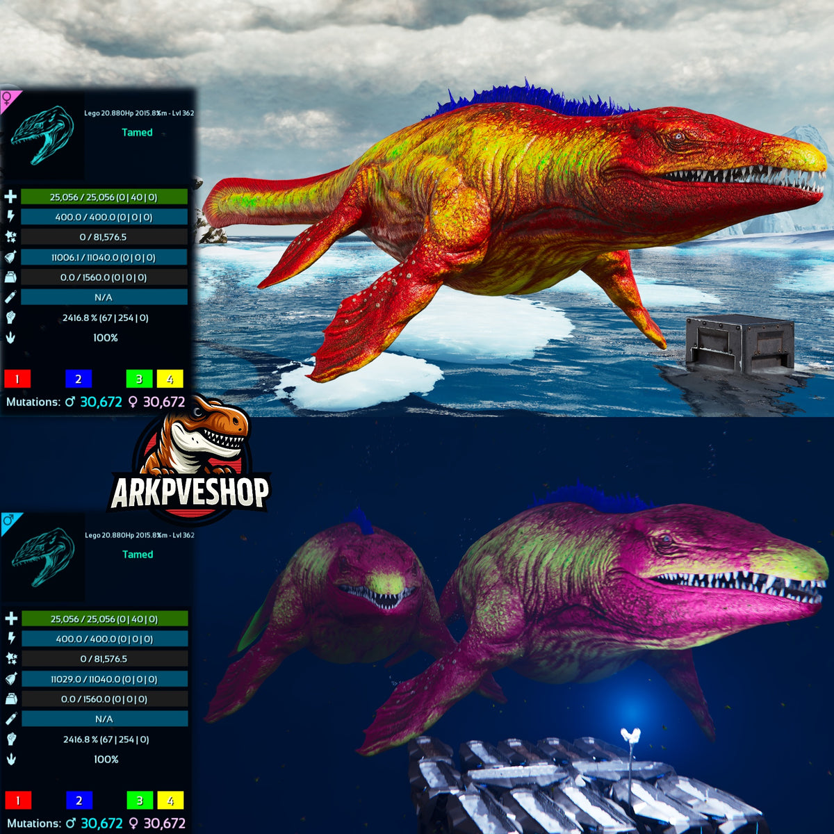 Mosasaurus 25056Hp 2416.8%melee Imprinted