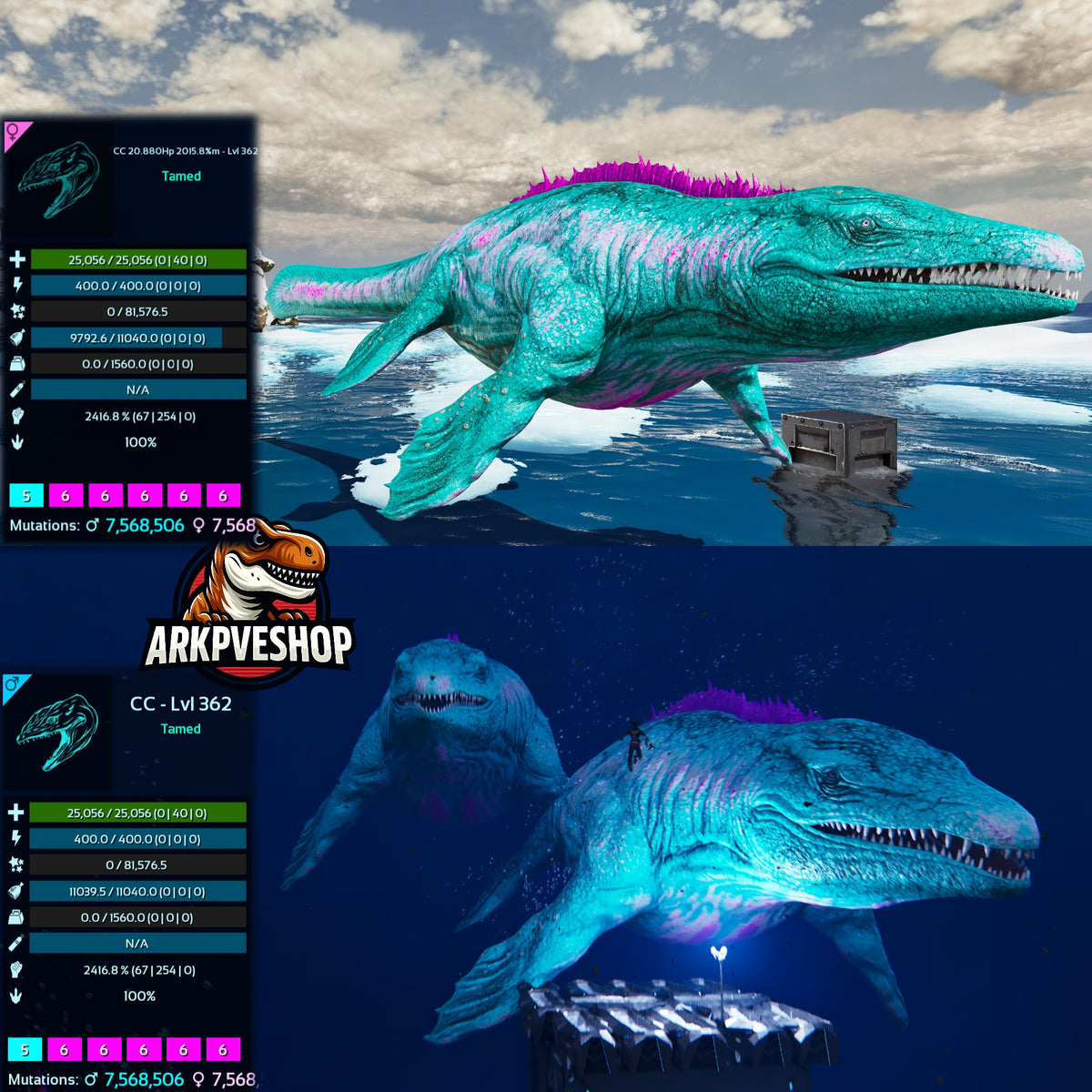 Mosasaurus 25056Hp 2416.8%melee Imprinted