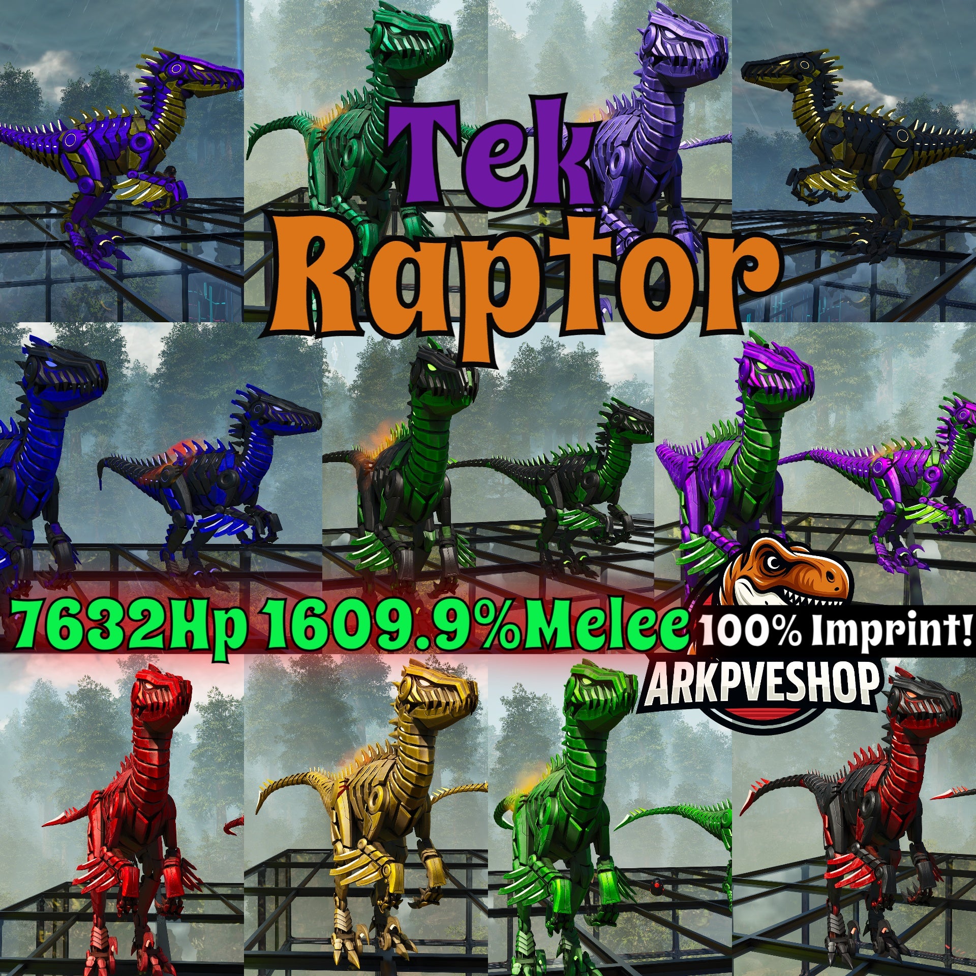 Tek Raptor 7632Hp 1609Melee – My Ark Ascended