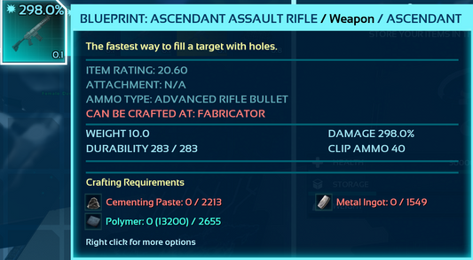 Blueprint: Assalut Rifle