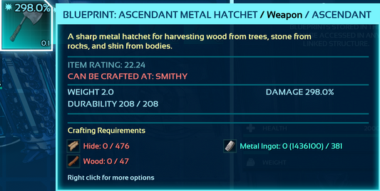 Metal Hatchet Blueprint