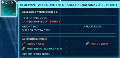 Rex Saddle Blueprint