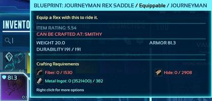 Rex Saddle Blueprint