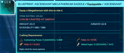 Megatherium Saddle Blueprint