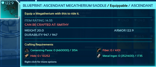 Megatherium Saddle Blueprint
