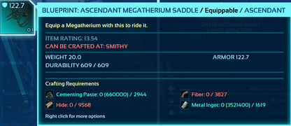 Megatherium Saddle Blueprint